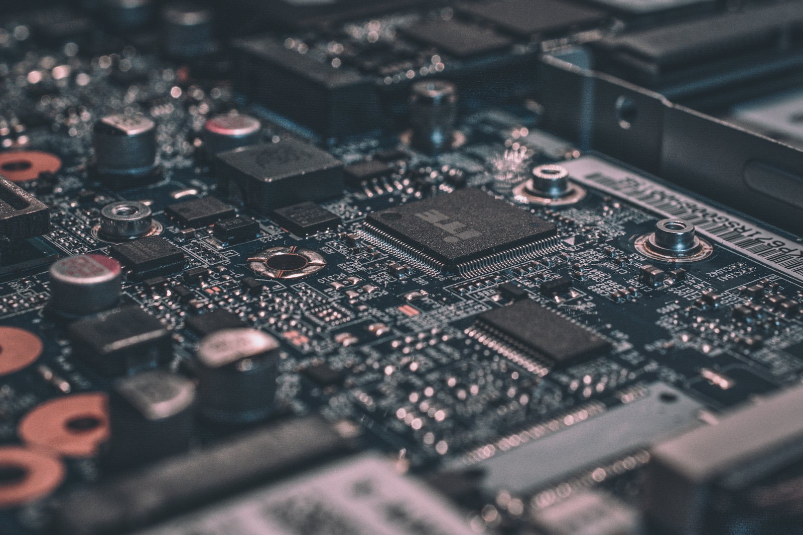 Placa de circuito em macro